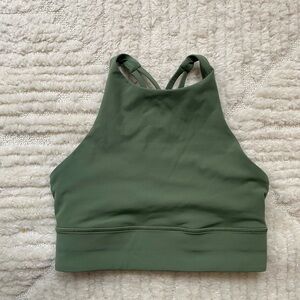 Lululemon High-Neck Olive Green Women's Sports Bralette